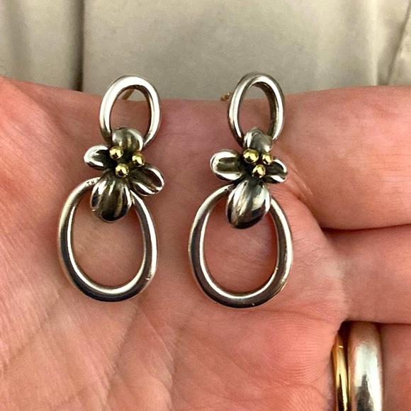 Ann King Sterling & 18kt Orchid Earrings